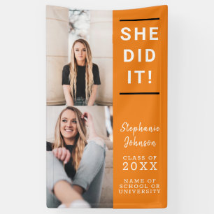 Pancarta de graduación de Collage de fotos vertica