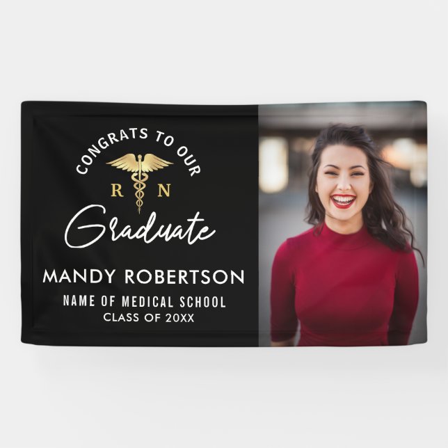 pancarta de graduación de enfermería simple (Horizontal)