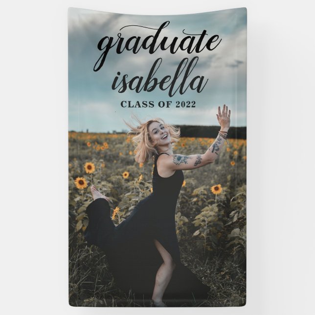 Pancarta de graduación de fotografía personalizado (Vertical)