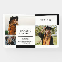 Pancarta de graduación de fotografías Black 3