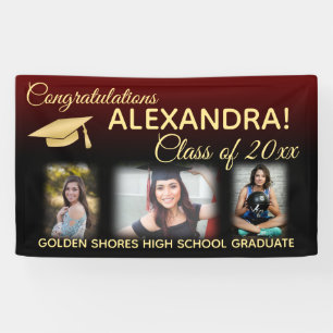 Pancarta de graduación de fotos con efecto de fil