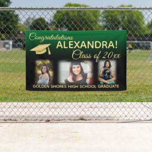 Pancarta de graduación de fotos con efecto de fil