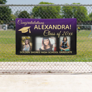 Pancarta de graduación de fotos con efecto de fil
