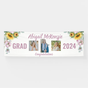 Pancarta de graduación de girasol de los pueblos r