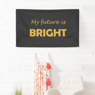 Pancarta de graduación futura brillante - Inspirad