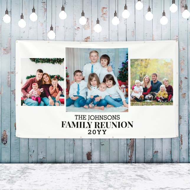 Pancarta de gran Personalizado de Collage de fotos (Family Reunion Photo Collage Large Custom Banner
)
