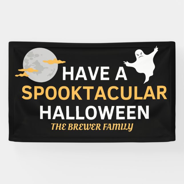 Pancarta de Halloween Spooktacular Personalizada (Horizontal)