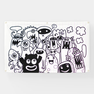 Pancarta de HAPPY MONSTER DOODLE CRITTER