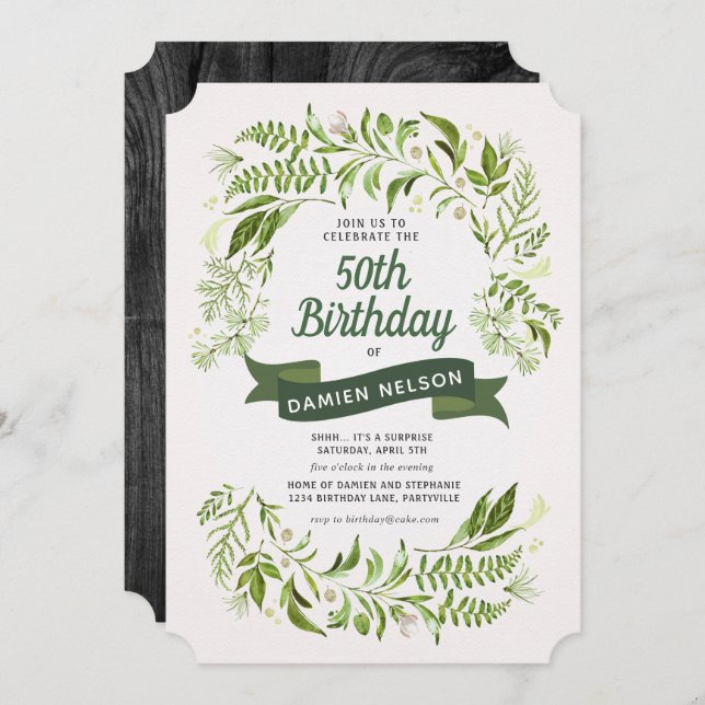 Pancarta de hito para la invitación al cumpleaños  (Anverso / Reverso)