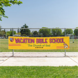 Pancarta de iglesia de escuela bíblica de vacacion