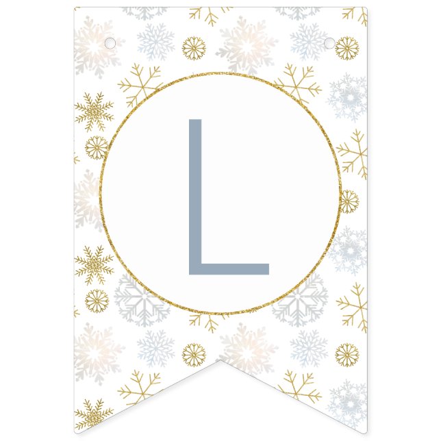 Pancarta de invierno de Blue Snowflake Wonderland (Primera bandera)