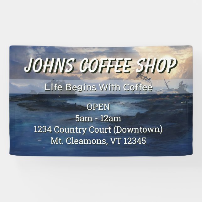 Pancarta de la cafetería personalizado (Horizontal)