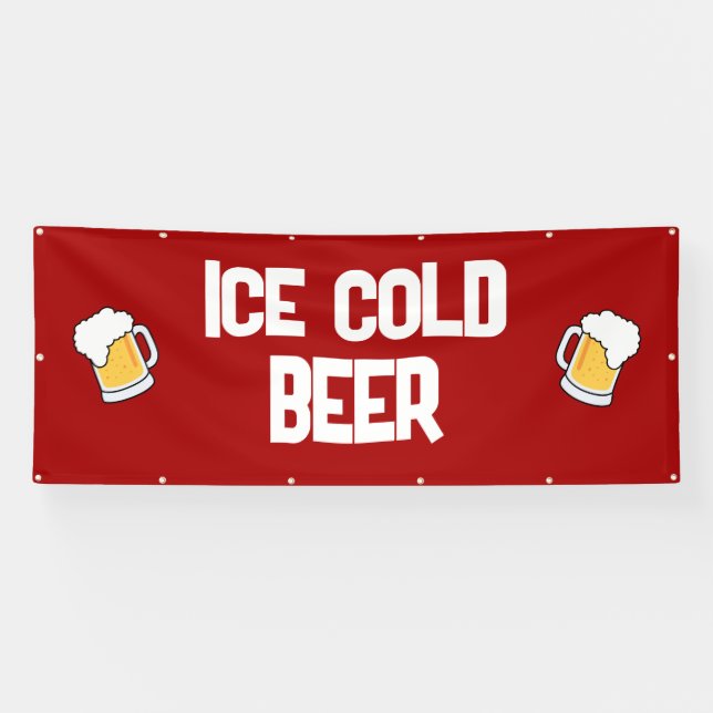 Pancarta de la cerveza fría helada (Horizontal)