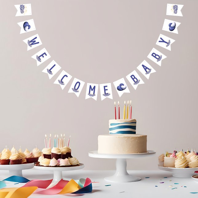 Pancarta de la ducha de bebé con tema púrpura (Subido por el creador)