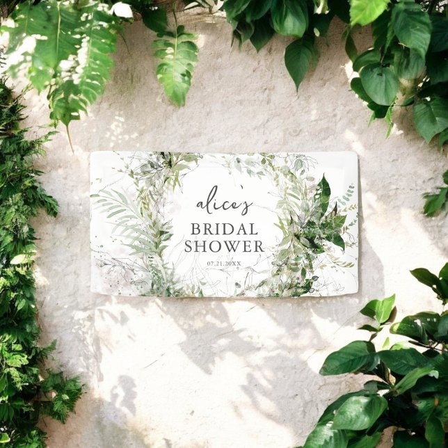 Pancarta de la ducha de novia en el jardín verde (Subido por el creador)