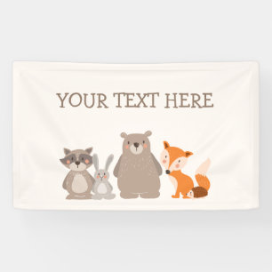 Pancarta de la ducha para animales de Woodland Ani