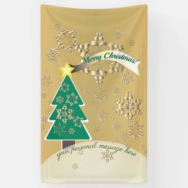 Pancarta de la escena navideña Snowy Bronze (Vertical)