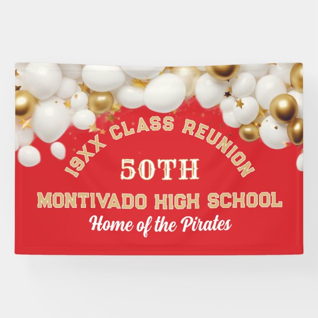 Pancarta de la fiesta de reunión de clase del 50º  (Horizontal)