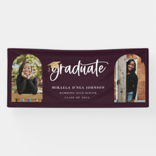 Pancarta de la foto de la graduación de guiones lú