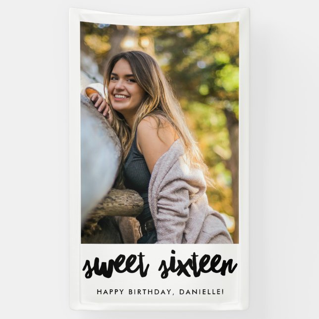 Pancarta de la foto de los 16 días de cumpleaños (Vertical)