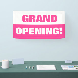 Pancarta de la gran apertura comercial de la plant