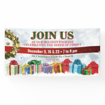 Pancarta de la iglesia de Navidad para funciones n
