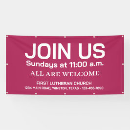 Pancarta de la iglesia del servicio dominical con 