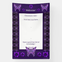 Pancarta de la mariposa morada 31