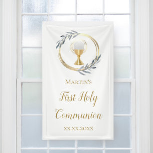 Pancarta de la Primera Comunión Católica