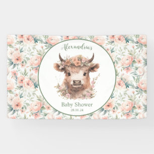 Pancarta de la vaca de la región montañosa de Peac