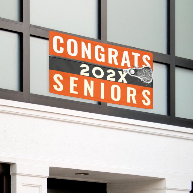 Pancarta de Lacrosse Congrats Team Naranja (Edificio exterior)