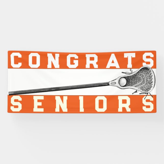Pancarta de Lacrosse Senior Night Naranja (Horizontal)