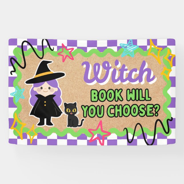 Pancarta de libros de Halloween de la biblioteca e (Horizontal)