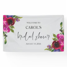 Pancarta de lluvia de boda floral acuarela gris pe
