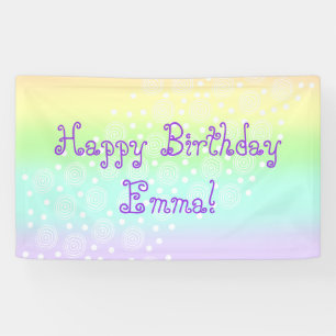 Pancarta de los círculos arcoiris pastorales en cí