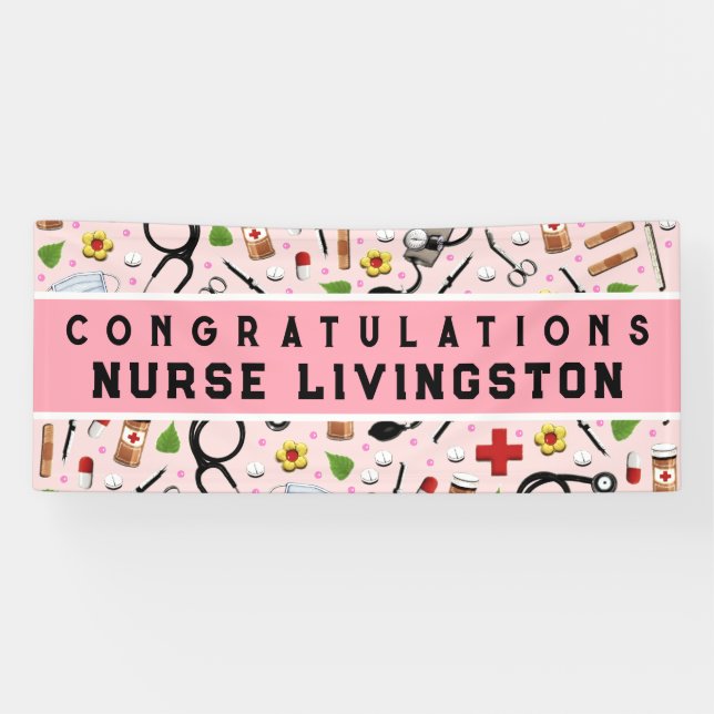 Pancarta de los Congrats de Graduación de la Escue (Horizontal)