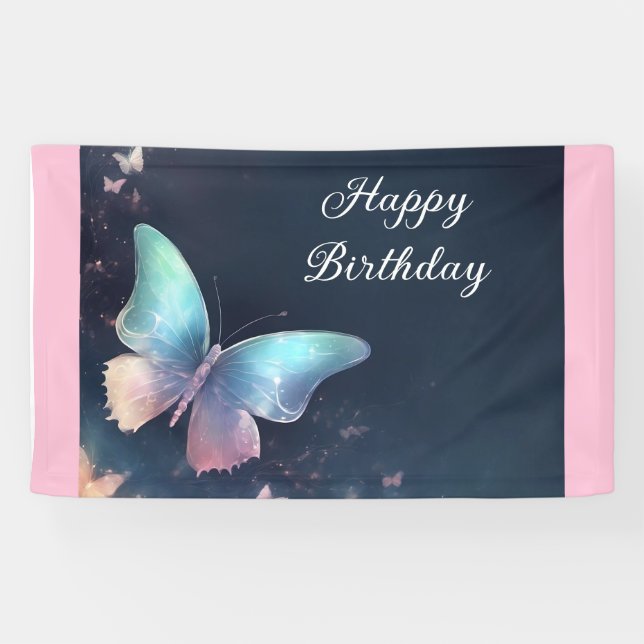 Pancarta de mariposa impactante en bonito (Horizontal)