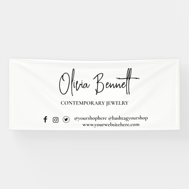 Pancarta de marketing de medios sociales con guión (Horizontal)