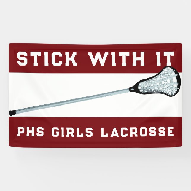 Pancarta de Maroon de Lacrosse Team (Horizontal)