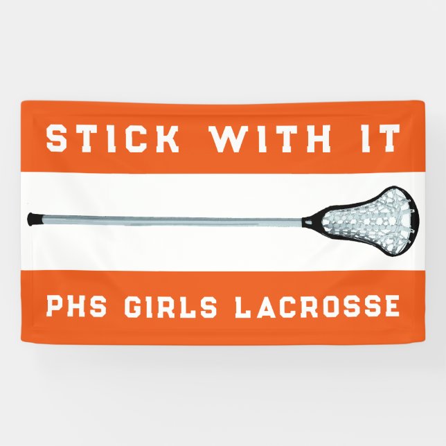 Pancarta de Naranja de Lacrosse Team (Horizontal)