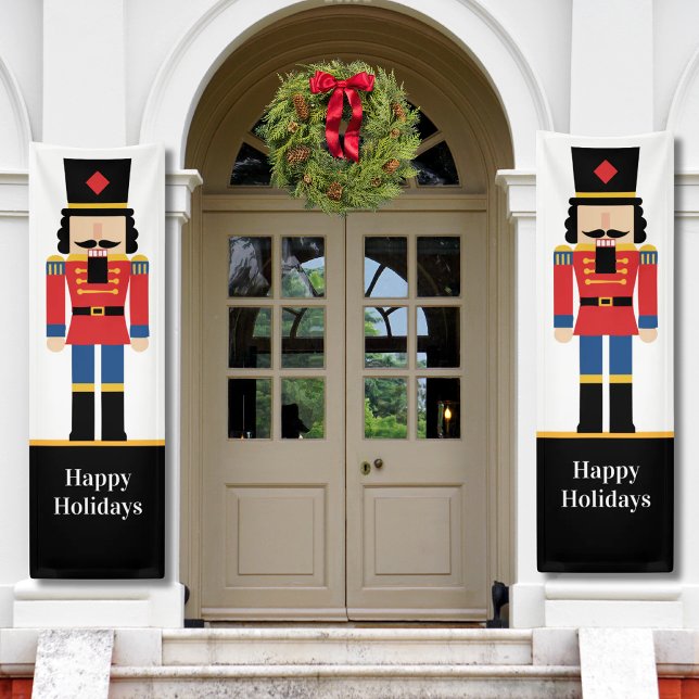 Pancarta de Navidad de cascanueces grande para ext (Nutcracker Christmas Outdoor Banner Decoration)