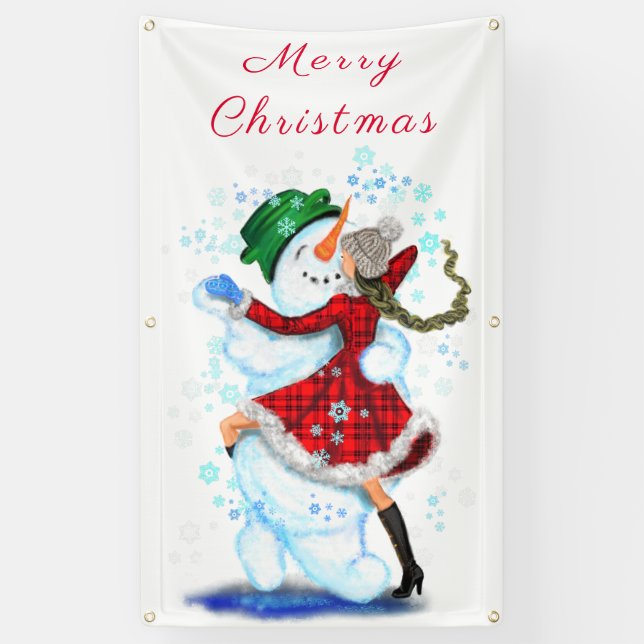 Pancarta de Navidades de bailarinas Chicas y muñec (Vertical)