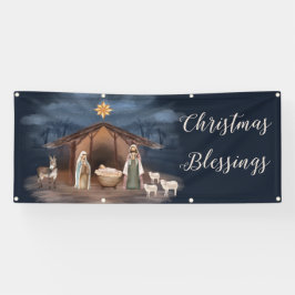 Pancarta de Navidades de Natividad Cristiana