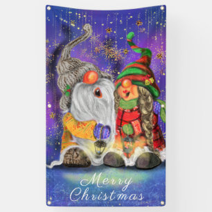 Pancarta de Navidades de Navidades Gnomes Happy