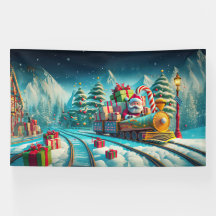 Pancarta de Navidades de Santa North Pole Express