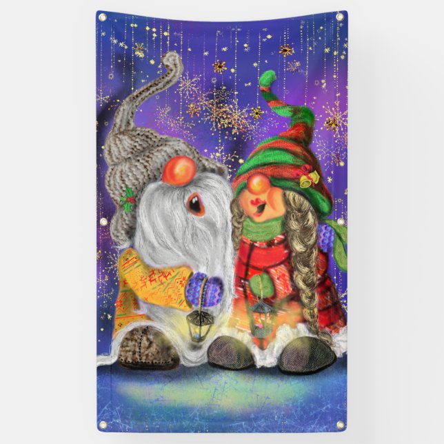 Pancarta de Navidades Gnome Feliz (Vertical)