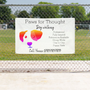 Pancarta de negocios de Grooming Dog Walking Dog D