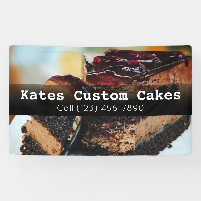 Pancarta de negocios del personalizado Cake Baker (Horizontal)