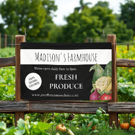 Pancarta de Negra Farmhouse Produce Farm Business
