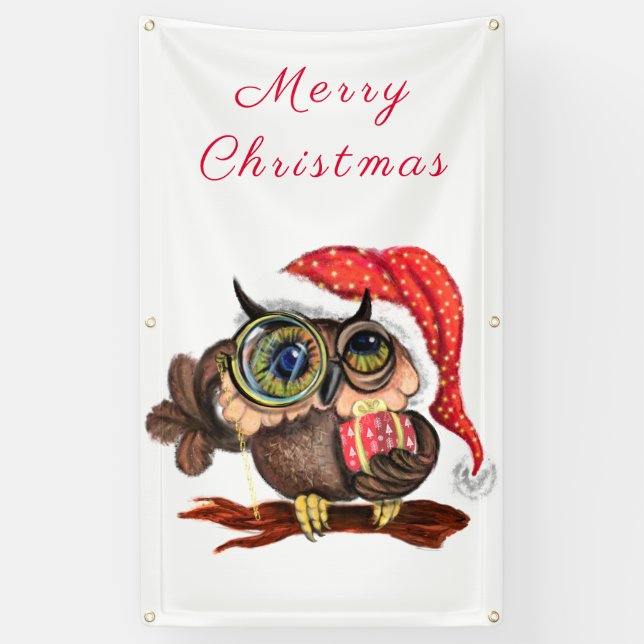 Pancarta de Owl navidades (Vertical)